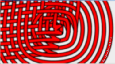 Digitale Kunst mit dem Titel "Labyrinthe flou rou…" von Florian Prud'Homme, Original-Kunstwerk, 2D digitale Arbeit