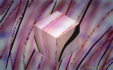 Digitale Kunst mit dem Titel "cube camofl" von Florian Prud'Homme, Original-Kunstwerk, 2D digitale Arbeit
