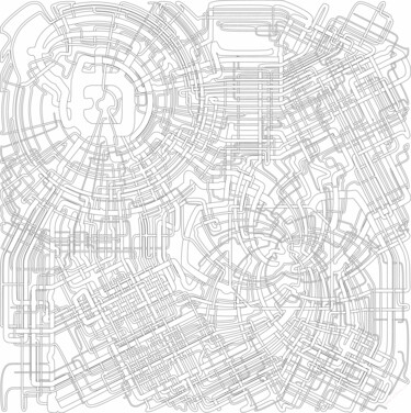 Digitale Kunst mit dem Titel "Labyrinthe 741" von Florian Prud'Homme, Original-Kunstwerk, 2D digitale Arbeit
