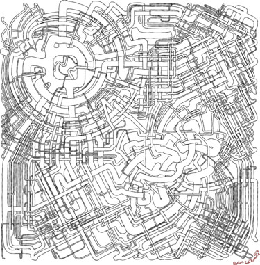 제목이 "labyrinthe 834"인 디지털 아트 Florian Prud'Homme로, 원작, 2D 디지털 작업