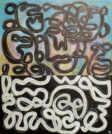 Pintura titulada "Plongée en Négatif" por Florian Thomas, Obra de arte original, Acrílico Montado en Bastidor de camilla de…