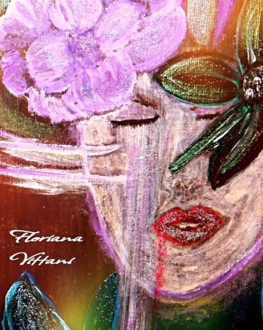 Painting titled "Incontri nel giardi…" by Floriana Vittani, Original Artwork, Acrylic