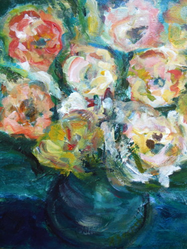 Pintura intitulada "Roses.jpg" por Ecaterina Florina Gaspar, Obras de arte originais