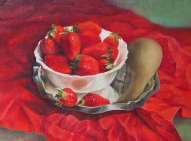 Painting titled "Клубника" by Olga Florinska, Original Artwork