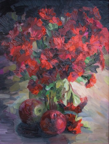 Painting titled "Яблоки" by Olga Florinska, Original Artwork
