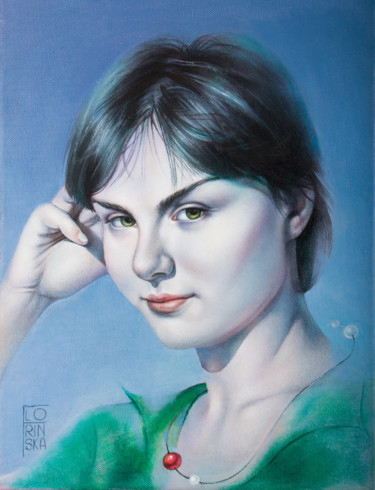 Painting titled "Ирина / Irina" by Olga Florinska, Original Artwork, Oil