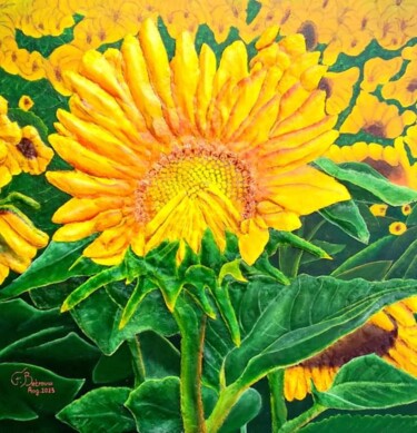 Painting titled "Sunflower" by Floris Betrouw, Original Artwork, Acrylic