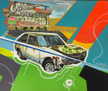 Malerei mit dem Titel "Oasis starlet" von Florkey, Original-Kunstwerk, Acryl