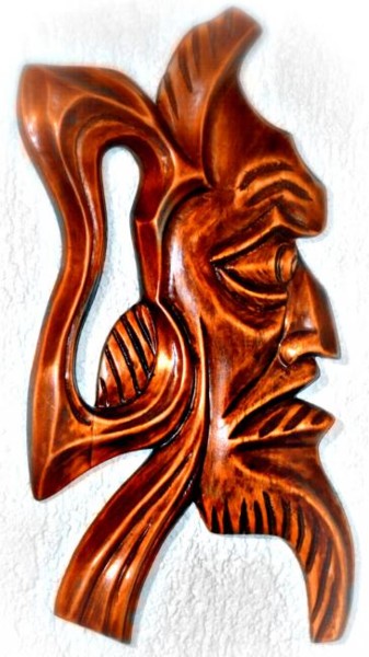 Sculpture titled "African Mask" by Flory, Original Artwork, Wood