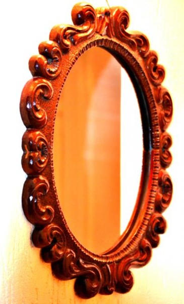 Sculpture titled "Mirror Frame" by Flory, Original Artwork, Wood