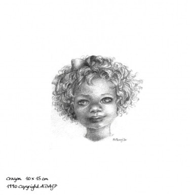 Dessin intitulée "La petite fille" par Flo Thengi, Œuvre d'art originale