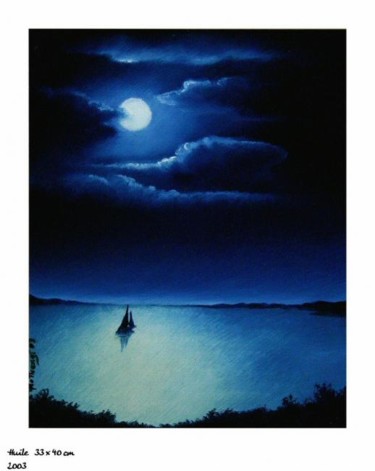 Peinture intitulée "Crépuscule" par Flo Thengi, Œuvre d'art originale