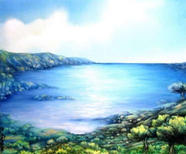 Peinture intitulée "La baie" par Flo Thengi, Œuvre d'art originale