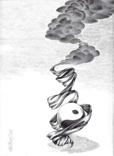 Dessin intitulée "Equilibres" par Flo Thengi, Œuvre d'art originale
