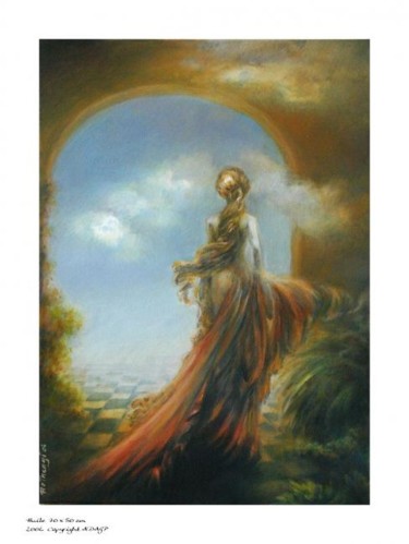 Peinture intitulée "Princesse" par Flo Thengi, Œuvre d'art originale