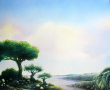 Painting titled "Les 3 arbres" by Flo Thengi, Original Artwork