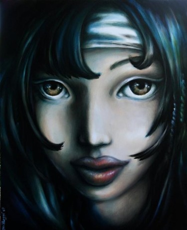 Peinture intitulée "Luna" par Flo Thengi, Œuvre d'art originale