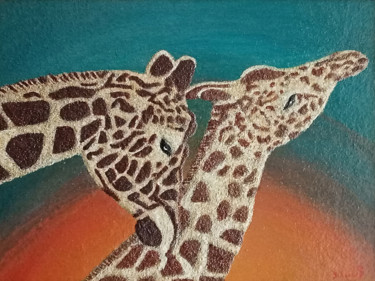 Картина под названием "Жирафы" - Vasilij Mischenko, Подлинное произведение искусства, Акрил