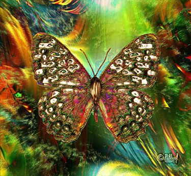 Digital Arts titled "Редкая бабочка" by Vasilij Mischenko, Original Artwork, Digital Painting