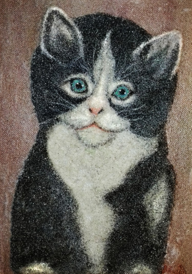 Картина под названием "Котёнок" - Vasilij Mischenko, Подлинное произведение искусства, Акрил