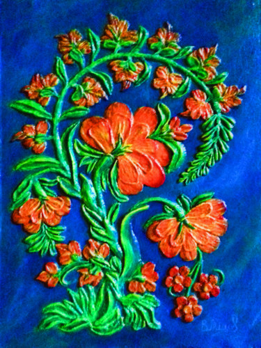 Peinture intitulée "Цветущие растение" par Vasilij Mischenko, Œuvre d'art originale, Acrylique