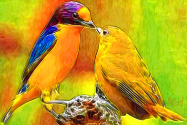 Arts numériques intitulée "Птицы 0110" par Vasilij Mischenko, Œuvre d'art originale, Travail numérique 2D