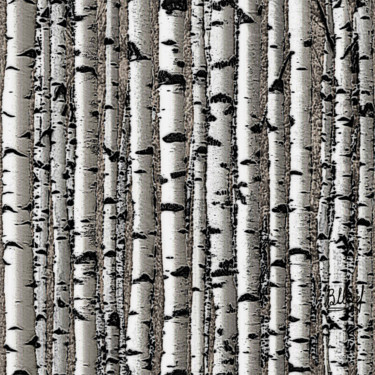 Цифровое искусство под названием "Берёзовый лес" - Vasilij Mischenko, Подлинное произведение искусства, 2D Цифровая Работа