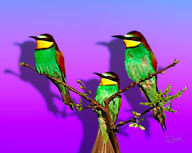 Arts numériques intitulée "Птицы 009" par Vasilij Mischenko, Œuvre d'art originale, Travail numérique 2D