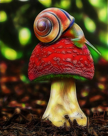 Arte digitale intitolato "Красный гриб" da Vasilij Mischenko, Opera d'arte originale, Lavoro digitale 2D