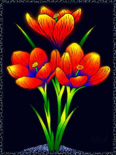 Arts numériques intitulée "Цветы 0194" par Vasilij Mischenko, Œuvre d'art originale, Travail numérique 2D