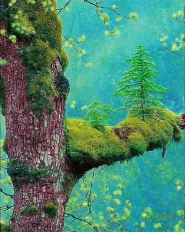 Arts numériques intitulée "Дерево на дереве" par Vasilij Mischenko, Œuvre d'art originale, Travail numérique 2D