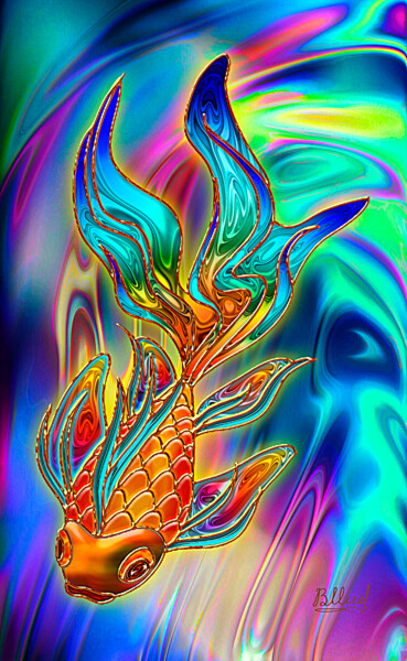 Цифровое искусство под названием "Золотая рыбка" - Vasilij Mischenko, Подлинное произведение искусства, 2D Цифровая Работа