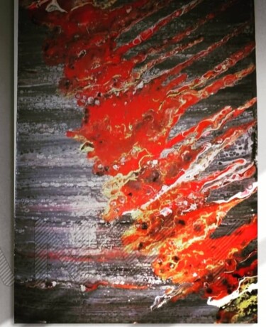 Картина под названием "Bloody flames" - Fluidmoodart, Подлинное произведение искусства, Акрил