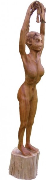 Sculptuur getiteld "La fille à la natte" door Sculi / Fluxli, Origineel Kunstwerk