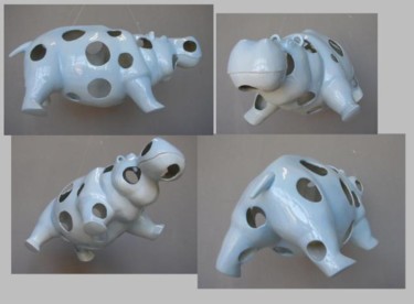 Rzeźba zatytułowany „hippo bulle II” autorstwa Sculi / Fluxli, Oryginalna praca, Plastik