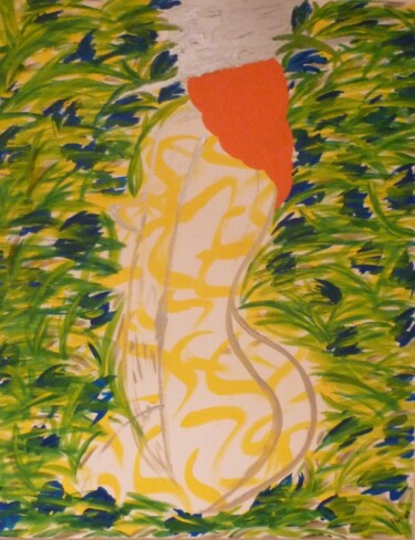 Peinture intitulée "La rousse nue dans…" par Florence Flynsh, Œuvre d'art originale, Huile