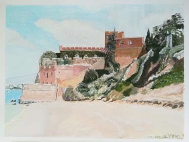 Pintura intitulada "Castelo Ferragudo,…" por Fernando Amaral, Obras de arte originais, Guache