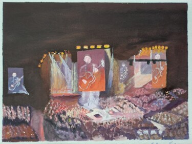 Pintura titulada "Meo Arena" por Fernando Amaral, Obra de arte original, Gouache
