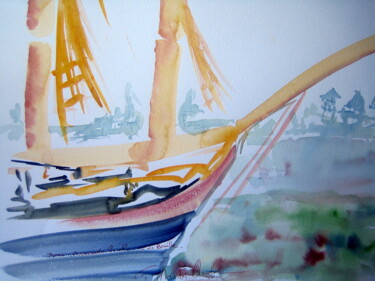 Картина под названием "Armada 6" - Françoise Martin - Blondet, Подлинное произведение искусства, Акварель
