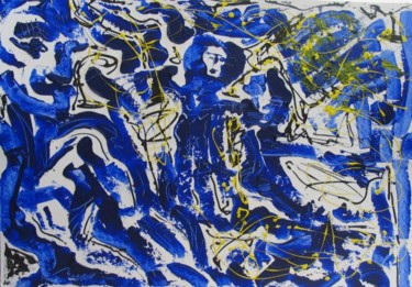 Pintura titulada "Ciudad Azul" por Ferrán Millán, Obra de arte original