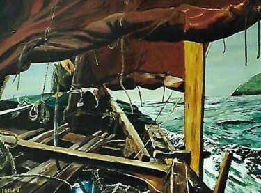 Painting titled "AU LARGE DU CONEMARA" by Erick Millet, Original Artwork, Acrylic