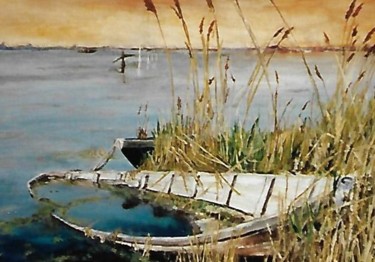 Painting titled "CAMARGUES" by Erick Millet, Original Artwork, Acrylic