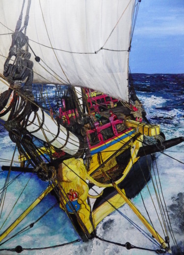 Painting titled "L'HERMIONE" by Erick Millet, Original Artwork, Acrylic