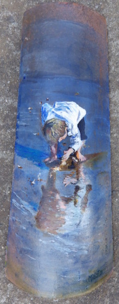 Painting titled "PETIT GARCON A LA P…" by Erick Millet, Original Artwork, Acrylic