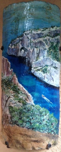 Painting titled "LES CALANQUES" by Erick Millet, Original Artwork, Acrylic