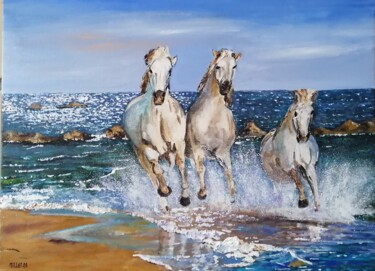 Pintura titulada "Les chevaux" por Erick Millet, Obra de arte original, Acrílico
