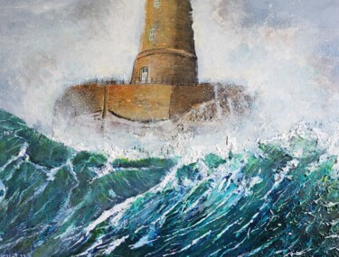 Painting titled "Accostage au Phare…" by Erick Millet, Original Artwork, Acrylic