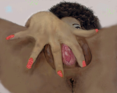 Arts numériques intitulée "femme noire sans ti…" par Fm Looby, Œuvre d'art originale, Peinture numérique