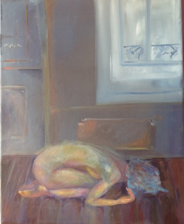 Peinture intitulée "Femme nue sur le pa…" par Franck Tirel, Œuvre d'art originale, Huile