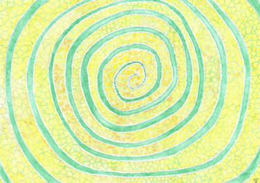 Рисунок под названием "The spiral of stones" - Farida Ritorno, Подлинное произведение искусства, Цветные карандаши